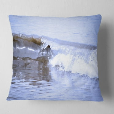 Blue/Ombre One Bella Casa Ride the Wave Throw Pillow w/Zipper by OBC 14x 20 